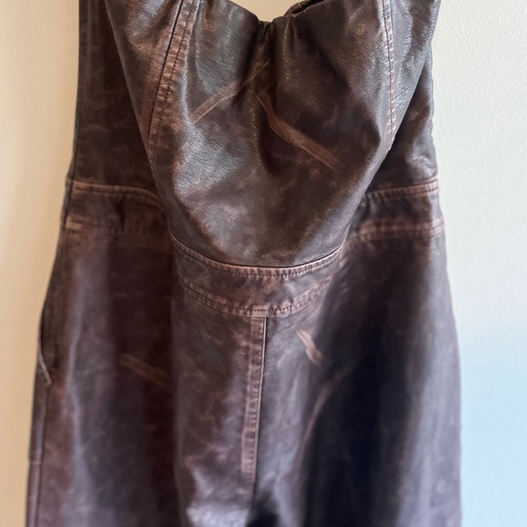 Faux Leather Brown Jumpsuit - Picture 5 of 5